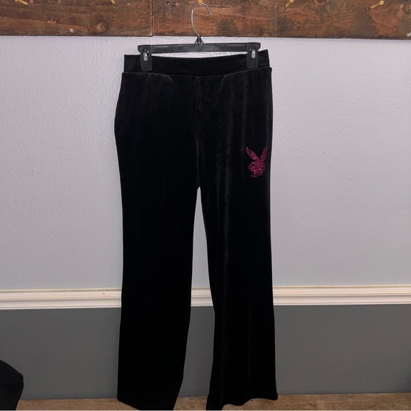 PLAYBOY Black and Pink Velour Set - Picture 7 of 10